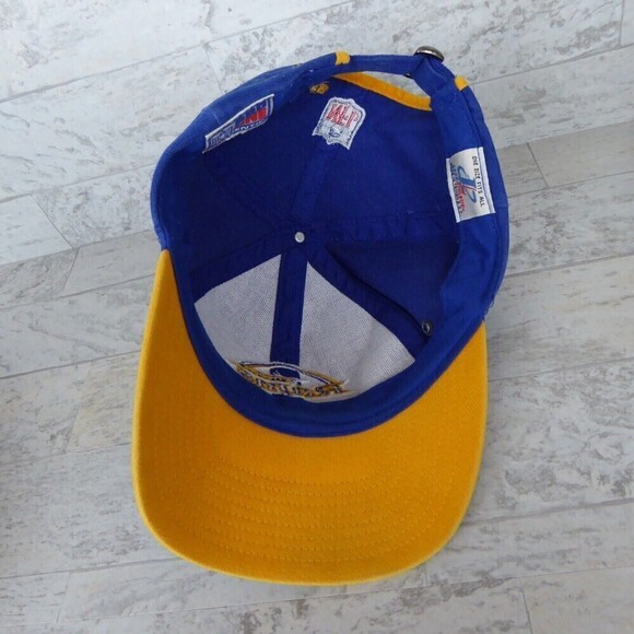 Vintage St. Louis Rams Hat Blue Logo Athletic Strap Back Cap NFL Pro Line - Picture 6 of 8
